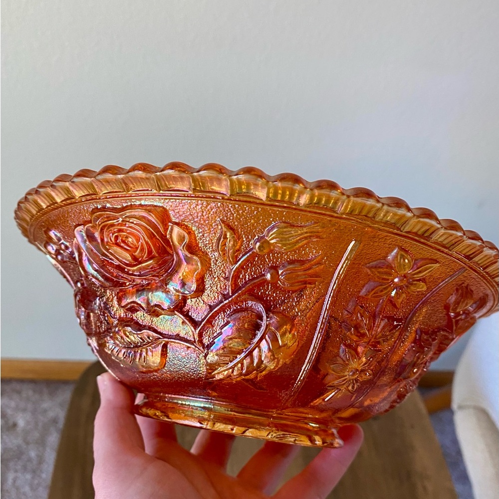 Imperial Carnival Glass Open Rose Bowl - Picture 8 of 12